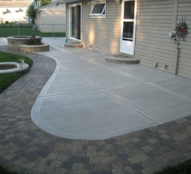 Concrete Patio with Stamped Edges